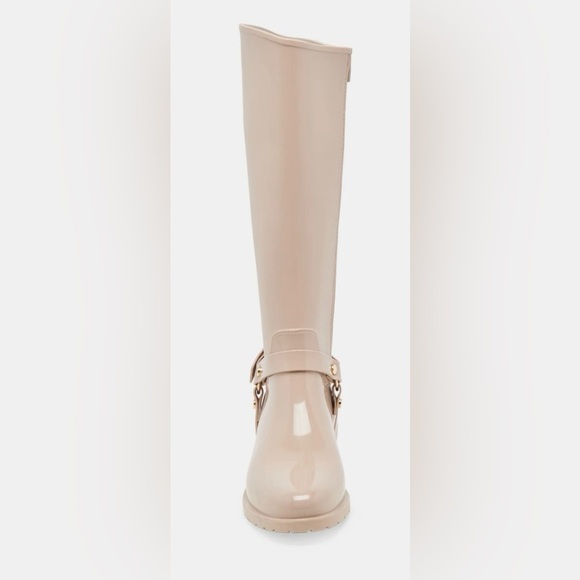 Women's Beige Knee-High Waterproof Boots - Picture 7 of 13